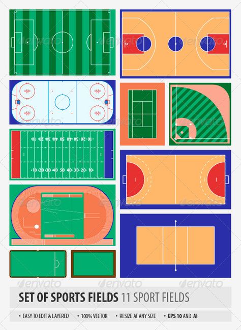 Sport Fields Flat Design Poster, Playgrounds Architecture, Wellness Space, Urban Playground, Funny Vintage Ads, Sports Field, Sport Park, Small Business Advice, Sports Arena