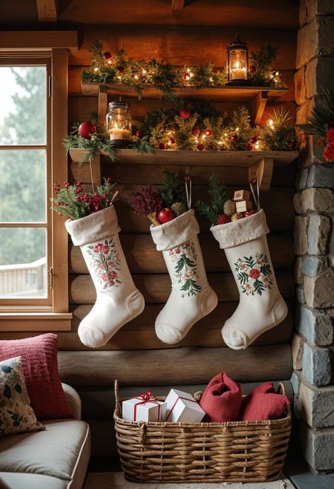 21 Cozy Christmas Decor Ideas for Small Apartments 31 Hanging Stockings On Wall, Stockings On Wall, Small Apartment Christmas Decor Ideas, Small Apartment Christmas Decor, Small Apartment Christmas, Ideas For Small Apartments, Merry Kissmas, Christmas Decorations Apartment, Christmas Apartment