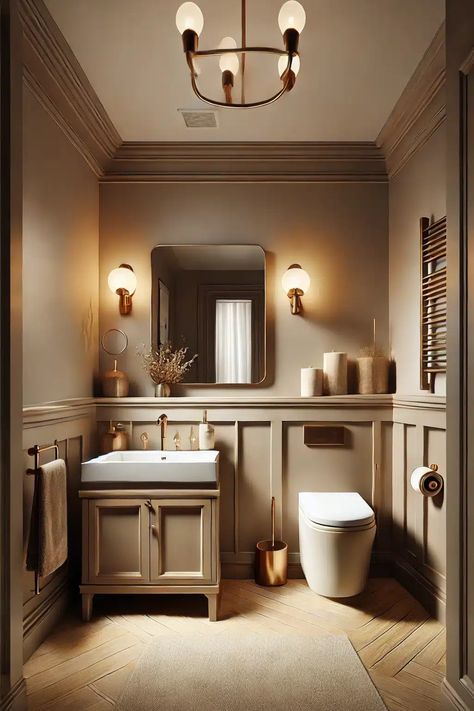 The right paint color can completely transform a small bathroom! This warm, neutral palette adds elegance and depth while keeping the space feeling open and inviting. Whether you prefer soft whites, bold navy, or earthy taupes, these 30 paint ideas will inspire your next makeover. Discover how different shades can enhance natural light, create cozy vibes, or add a touch of luxury. Check out these stunning bathroom paint ideas now! Bathroom Paint Ideas, Black Accent Walls, Ideas For Small Bathrooms, Small Bathroom Interior, Lavender Mist, Bathroom Paint, Stunning Bathrooms, Small Bathrooms, Painting Bathroom