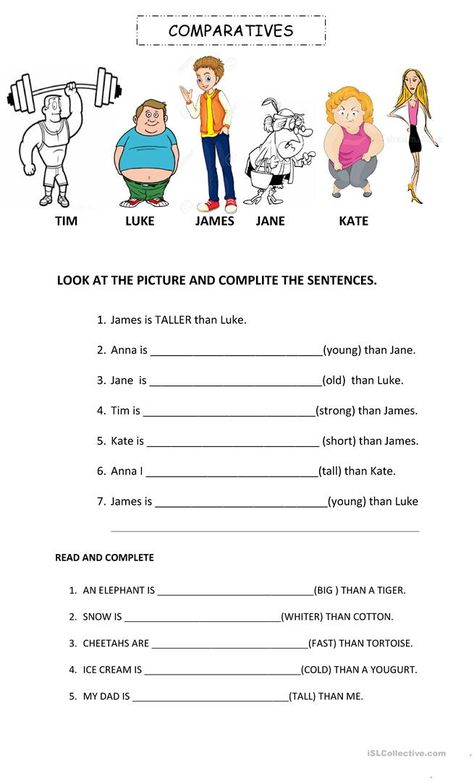 Comparative Adjectives Worksheets, Comparative Adjectives Worksheet, Esl Elementary, Adjectives Worksheet, Degrees Of Comparison, English Adjectives, Adjective Worksheet, Superlative Adjectives, Comparative Adjectives