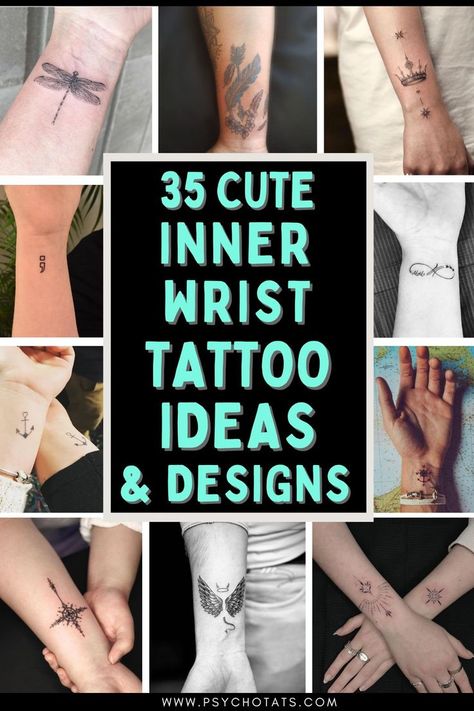 Inner Wrist Tattoo Ladies Tatoos Inspiration, Small Wrist Tattoo Cover Up, Wrist Placement Tattoos For Women, Women’s Wrist Tattoo Ideas, Love Wrist Tattoos For Women, Small Cute Wrist Tattoos For Women, Wrist Tattoo Ideas Female Meaningful, Small Inner Wrist Tattoo For Women, Micro Wrist Tattoo