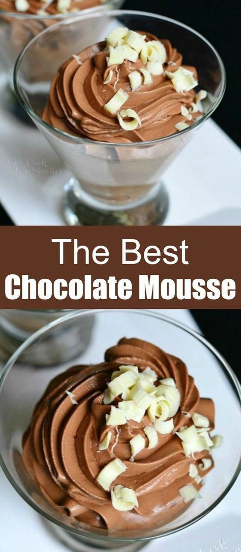 Homemade Chocolate Mousse, Best Chocolate Mousse, Moose Recipes, Mousse Recipes Easy, Chocolate Mousse Desserts, Fancy Desserts Recipes, Easy Chocolate Mousse, Chocolate Mousse Recipe, Mousse Dessert