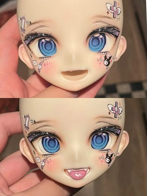 Bjd Dolls Face Up, Bjd Face Up Ideas, Custom Bjd Doll, Doll Poses Reference Drawing, Cute Anime Dolls, Anime Doll Drawing, Bjd Dolls Tutorial, Anime Face Reference, Anime Bjd Doll