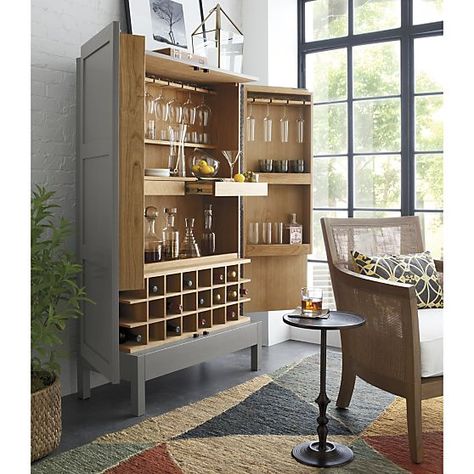 Black Bar Cabinet, Modern Bar Design, Home Bar Cabinet, Grey Bar, Bar Cabinets, Rustic Bar, Cocktail Cabinet, Home Bar Designs, Bar Designs