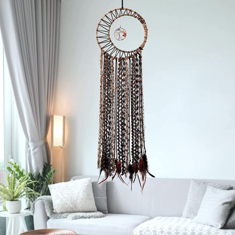 Amazon.com: Star Dream Catcher Macrame Dream Catcher Wall Hanging Decor Handmade Boho Feather Tassel Dream Catcher Ornament for Bedroom Home Wedding Party : Home & Kitchen Tree Of Life Dream Catcher, Dream Catcher Wall, Feather Dream Catcher, Bedroom Wall Hangings, Handmade Dreamcatcher, Dream Catcher Boho, Gold Feathers, Bedroom Boho, Feather Pendant