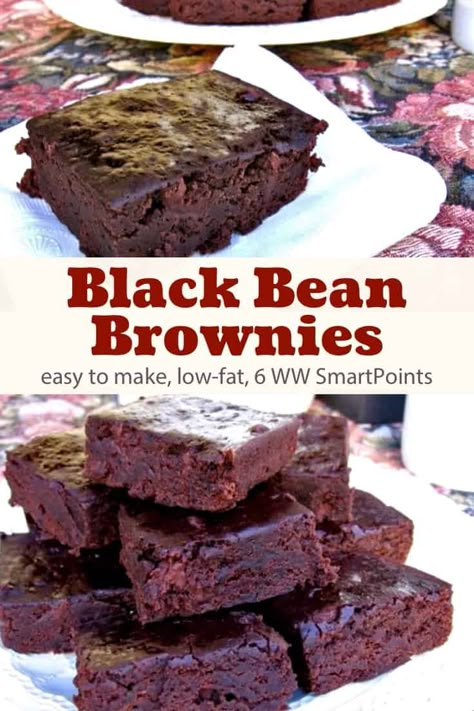 Skinny 2-Ingredient Black Bean Brownies Recipe Black Bean Brownies Healthy, Healthy Black Bean Brownies, Ww Black Bean Brownies, Weight Watchers Brownie Muffins, Skinnytaste Flourless Brownies, Weight Watchers Brownies, Bean Brownies, Black Bean Brownies, Weight Watcher Dinners