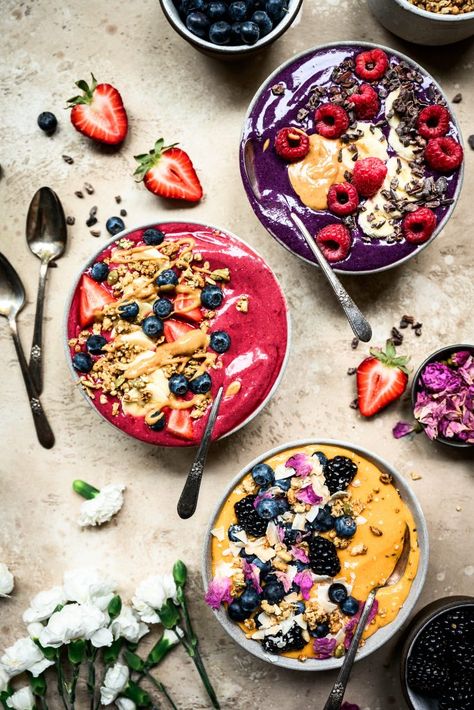 Summer Smoothie Bowl Recipes (Vegan) | Crowded Kitchen Cherry Smoothie Bowl, Summer Smoothie Bowl, Pitaya Smoothie Bowl, Perfect Smoothie Bowl, Smoothie Bowl Vegan, Pitaya Smoothie, Crowded Kitchen, Smoothies Vegan, Vegan Smoothie Bowl