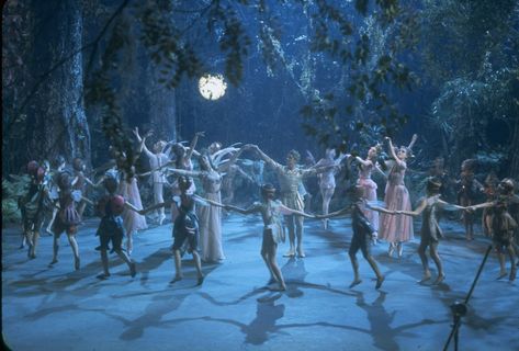 New York City Ballet production of the movie version of "A Midsummer Night's Dream" with Suzanne Farrell as Titania and Edward Villella as Oberon, choreography by George Balanchine (New York) Midsummer Night's Dream Movie, Midsummer Nights Dream Fairies, Portland Summer, Me And Boyfriend, Suzanne Farrell, Cottagecore Forest, Yellow Fairy, Twelve Dancing Princesses, The Red Shoes