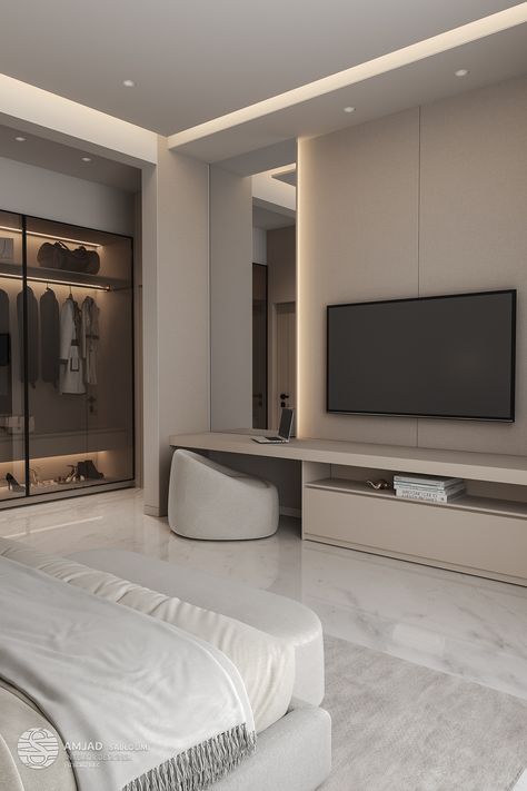 JUMP Modern Luxury Bedroom, Tv In Bedroom, 아파트 인테리어, Home Design Living Room, Modern Bedroom Design, Room Design Bedroom, Room Makeover Bedroom, Dream House Interior, Room Inspiration Bedroom