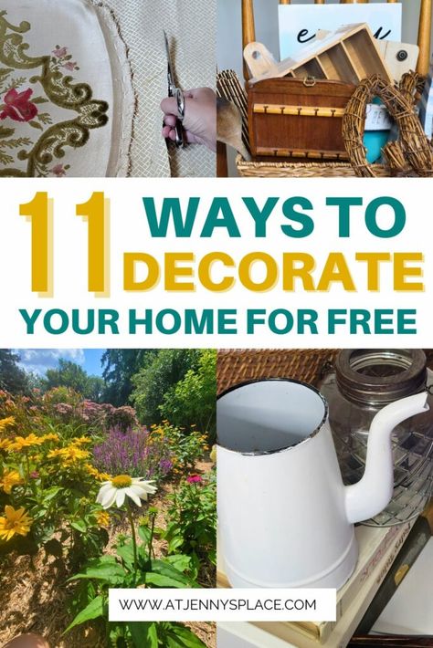 Garden, items already owned, furniture upcycling. Caption: 11 Ways to Decorate Your Home For Free Free Home Decor Ideas, Furniture Makeover Inspiration, Ideas For Decorating, Classy Decor, Diy Money, Dyi Projects, Spruce Up Your Home, Easy Craft Projects, How To Organize