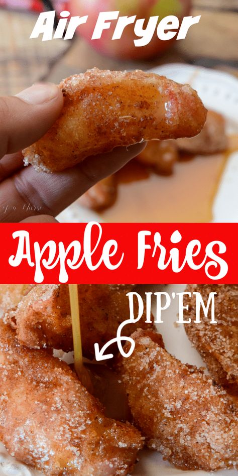 Air Fryer Apple Fries, Apple Fries, Air Fryer Recipes Dessert, Super Easy Desserts, Air Fried Food, Air Fryer Oven Recipes, Air Fry Recipes, Fried Apples, Easy Air Fryer