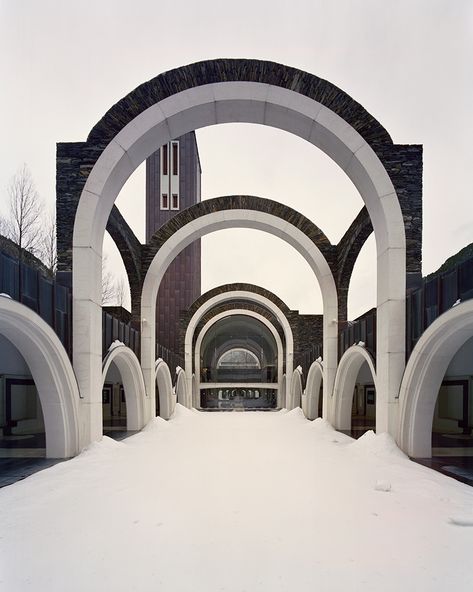 sanctuary of meritxell: ricardo bofill's church in andorra Ricardo Bofill, British Architecture, Concrete Facade, Barcelona Hotels, The Cloisters, Architecture Inspiration, Baroque Architecture, Classical Architecture, Green Roof