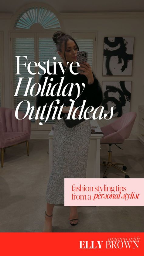 The holiday season is here and that means it is the season of fancy dinner parties and events. Today Uptown With Elly Brown, a professional fashion stylist, shares some of her favorite outfit ideas to wear for the holiday season. From cocktail dresses, to blazers and sequins, find the look perfect for your style and event. Book Elly Brown for a virtual styling session today! Work Holiday Party Outfit, Party Christmas Outfit, Dinner Party Outfit, Holiday Party Outfit Work, Layering Clothes, Chic Jean Outfits, Holiday Party Outfit Ideas, Shopping List Clothes, Work Holiday Party