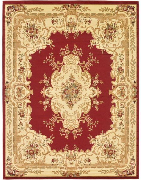 Gold Carpet, Aubusson Rugs, Floral Area Rugs, Unique Loom, Red Area Rug, Baby Clothes Shops, Red And Gold, Eyeshadow Makeup, Versailles