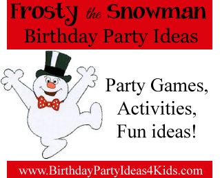 Frosty the Snowman Party Ideas Frosty The Snowman Party, Snowman Party Ideas, Snowman Birthday Party, Ideas For Party Games, The Snowman Movie, Teen Christmas Party, Snowman Games, Carnival Games For Kids, School Holiday Party