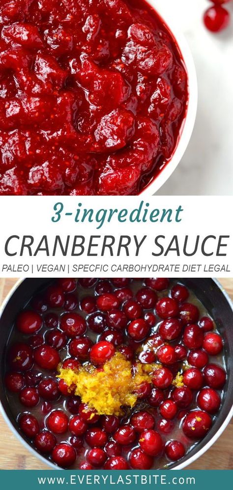 Paleo Cranberry Sauce, Sugar Free Cranberry Sauce, Fresh Cranberry Sauce, Easy Cranberry Sauce, Cranberry Compote, Cranberry Orange Sauce, Cranberry Sauce Recipe, Cranberry Sauce Homemade, Orange Sauce