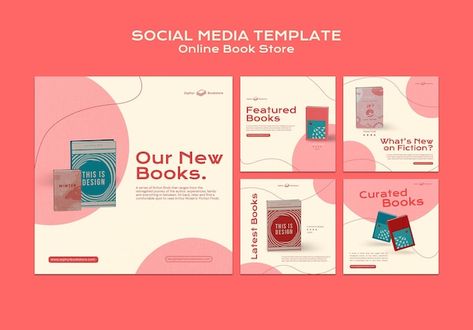 Bookstore Social Media Post, Ebook Promotion Design, Book Social Media Post, Bookstore Social Media, Book Promotion Design, Store Social Media, Online Book Store, Minimalist Book, Ebook Promotion