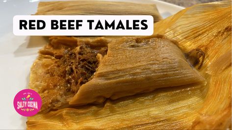 Red Beef Tamales Recipe, Tamale Meat Recipe, Sauce For Beef, Easy Tamales Recipe, Homemade Tamales Recipe, Tamales Recipe Pork, Easy Tamales, How To Make Tamales, Beef Tamales