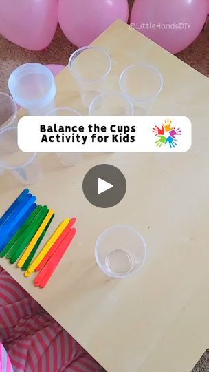 57K views · 596 reactions | Balance the Cups Activity for Kids  This easy to set up activity is great for motor coordination, motor skills, and concentration. Ages 4 and up.  #littlehandsdiy #diyforkids #craftsforkids #diy #activitiesforkids #math #learnmath #dominoes #balanceactivity #cupbalance #balancegame | Little Hands DIY | Audiosphere · Give a Little Smile Balancing Activities For Preschoolers, Easy Math Activities For Kindergarten, Balancing Activity For Kids, Balancing Activities For Kids, Balance Games For Kids, Balance Activities For Kids, Concentration Activities For Kids, Simple Activities For Kids, Balance Activities