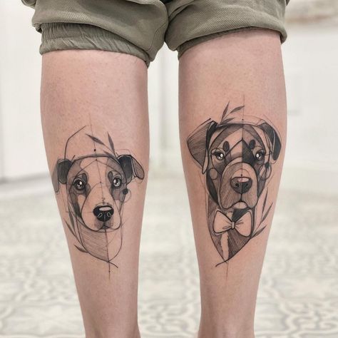 2 Dogs Tattoo, Cane Corso Tattoo, Pet Portrait Tattoos, Tattoo Pet, Love Heart Symbol, Bulldog Tattoo, Portrait Tattoos, Different Artists, Girl Tattoo