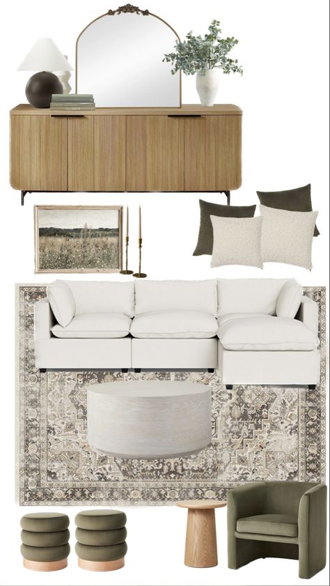 My dream living room. I don’t think I’m ready to stop buying washable rugs, they are so useful with young children and pets. The Albany Park Kova sectional is a good cloud couch dupe, and they have a beautiful boucle material now. I’m loving olive colored tones so any accent furniture helps bring opportunity to throw in some color. Both the chair and stools are from Target! Living Room With Cloud Sofa, Boucle Couch Living Room, Cloud Sectional Living Room, Albany Park Kova Sectional, Olive Couch Living Room, Cloud Couch Living Room Decor, Sectional With Accent Chair, Kova Sectional, Cloud Couch Living Room