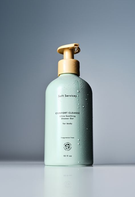 Comfort Cleanse | Ultra Soothing Shower Gel - Soft Services | Soft Services | Treatments for the Skin on Your Body Body Wash Photoshoot, Cleanser Photography, Beauty Salon Photography, Gel Photoshoot, Shower Gel Packaging, Soft Services, Body Wash Packaging, Balm Cleanser, Body Shower Gel