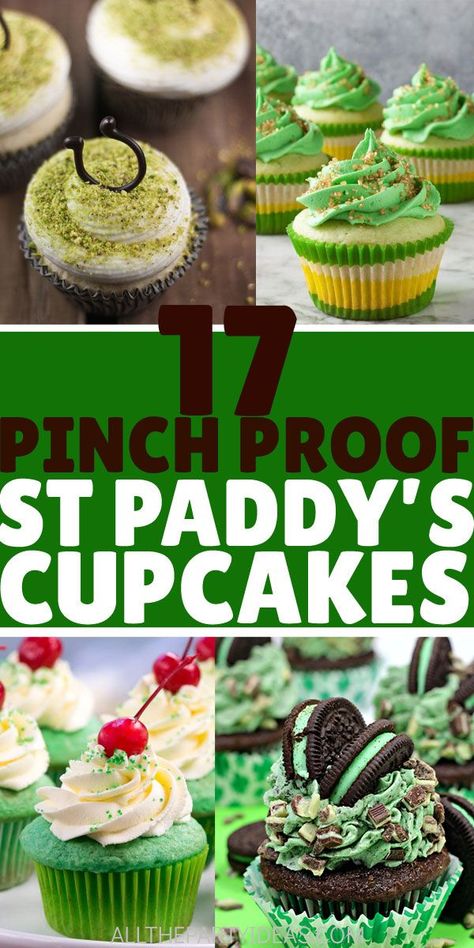 Best ST PATRICK'S DAY CUPCAKES for kids and adults. Boys and girls in your child’s school classroom or coworkers will be delighted by these DIY St. Patrick's Day desserts. Easy tutorials, simple videos for homemade ideas that include pull apart cupcake cake, fondant or buttercream frosting designs, printable toppers, stands, liners, wrappers, and other fun recipes, decorations like rainbows, pot of gold, coins, leprechauns, green, Disney, lucky charms, shamrocks, four leaf clovers and more Shamrock Cupcakes St Patrick, Irish Cupcakes St Patrick's Day, Cupcakes For St Patricks Day, St Patrick’s Day Cupcakes Rainbow, St Patricks Day Cupcake Flavors, St Patricks Day Cupcake Decorating Ideas, St Patrick Cupcakes Ideas, Saint Patricks Cupcakes, Leprechaun Cupcakes