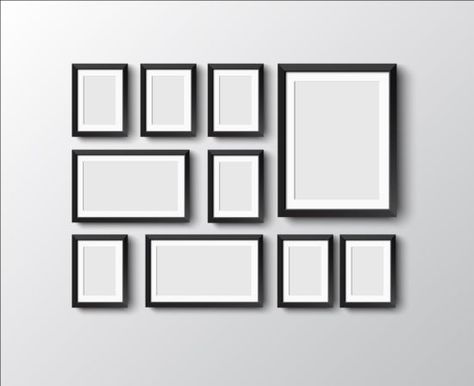 Download Black photo frame on wall vector graphic 03 in EPS format. Black,frame,Graphic,photo,wall Vector Frames & Borders and more resources at freedesignfile.com Photo Frame On Wall, Photo Gallery Wall Layout, Frame Wall Layout, Home Decorating Ideas Living Room, Frame On Wall, Picture Wall Living Room, Gallery Wall Template, Black Photo Frame, Family Gallery Wall