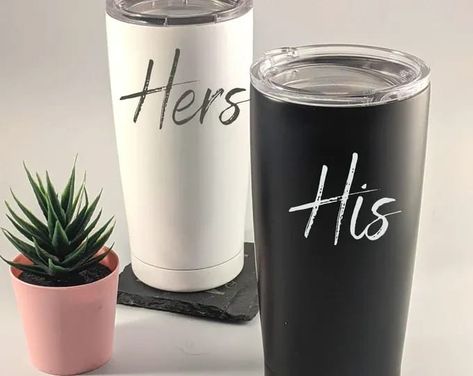 His & Hers Cups, Tumblers, Insulated Tumblers - Wedding Gift - Bride and Groom (Set of 2) Wedding Tumblers, Red Buffalo Check, Birthday Wrapping Paper, Wedding Gifts For Bride, Wrapping Paper Christmas, Holiday Red, Different Fonts, Handmade Holiday, Custom Gifts