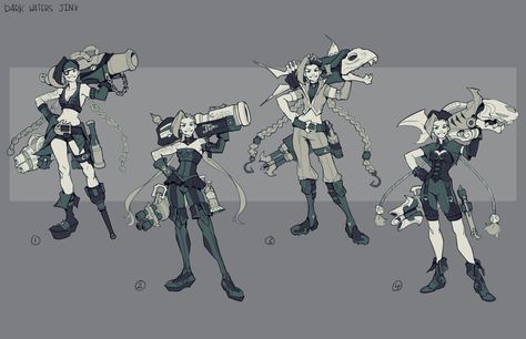 ArtStation - Dark Waters Vi & Jinx Fanskins, Ian Su League Of Legends Concept Art, Concept Sheet, League Of Legends Memes, Concept Art Character, Illustration Character, Lol League Of Legends, Character Sheet, Action Poses, Character Design Inspiration