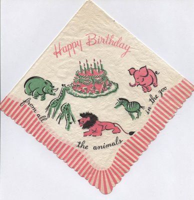 Zoo animal napkins Vintage Birthday Balloons, Vintage Birthday Illustration, Kitsch Design, Vintage Birthday Party, Vintage Birthday Parties, Happy Birthday Vintage, Birthday Illustration, Retro Birthday, Vintage Napkins