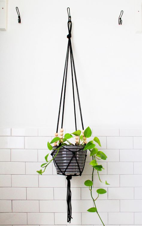 Easy DIY Modern Macrame Planter Tutorial Diy Macrame Plant Hanger Pattern, Pot Gantung, Rope Plant Hanger, Diy Hanging Planter, Planter Project, Macrame Plant Hanger Patterns, Plant Hanging, Macrame Hanging Planter, Macrame Planter