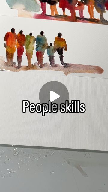 Charlie Breen on Instagram: "Feeling peopley today!  Simple figures…let those juicy colours do their own thing. That is what they do best!  #urbansketchers #urbansketch #sketching people #fastsketch #outlines #watercolours #paintersgonnapaint #juicycolors #juicypaint #paintsomething #5minuteartist #quickwatercolor #watercolortutorials #playwithpaint" Watercolor People Simple, Watercolor Advanced, Watercolour People, Sketching People, Watercolor People, Watercolour Tutorial, Fitness Foods, Loose Watercolour, Art Figures