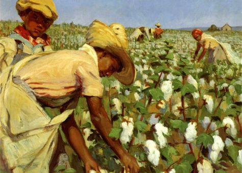 Cotton Picking Time Cotton Picking, Black Folk Art, African American Artwork, Farmhouse Paintings, American Gallery, African Royalty, Cotton Fields, Black Inspiration, Art Landscapes