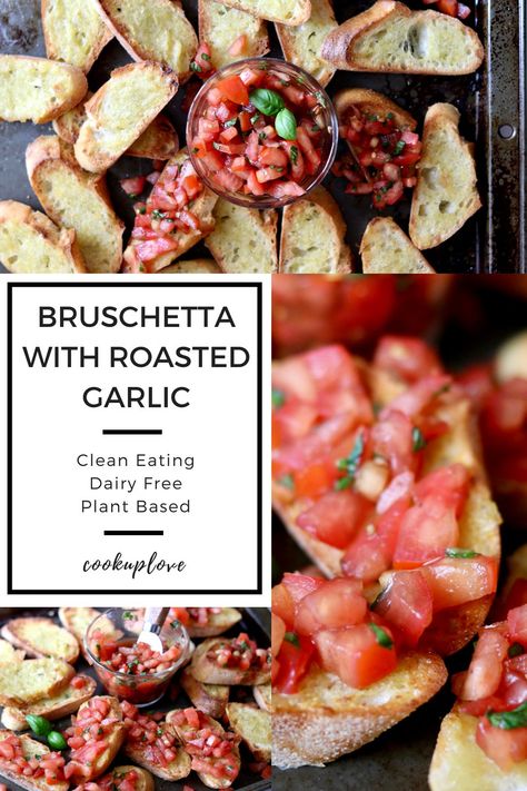 Bruschetta with Roasted Garlic • Cook up Love Roasted Garlic Bruschetta, Garlic Bruschetta, Stir Fry Ideas, Container Tomatoes, Store Tomatoes, Tomatoes And Eggs, Fry Ideas, Tomato Growing Tips, Cocktail Appetizer