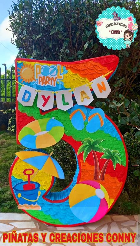 Pool Party Pinata, Pool Party Themes, Pool Party Kids, Piñata Ideas, Fiesta Tropical, Beach Themed Party, Birthday Planning, Summer Birthday, Third Birthday