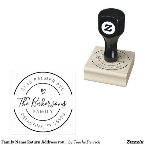 Family Name Return Address round logo Self-inking Rubber Stamp Return Address Stamp Wedding, Logo Family, Homemade Stamps, Wedding Return Address, Serif Typography, Business Stamps, Engagement Favors, Elegant Couple, Custom Rubber Stamps