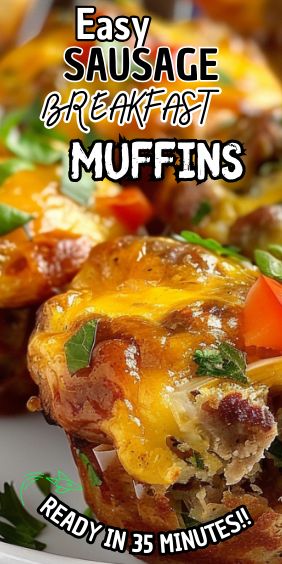 Easy Delicious Sausage Breakfast Muffins Simple Sausage Muffins, Breakfast Sausage Muffins Recipes, Breakfast Muffins With Pancake Mix And Sausage, Biscuit Cups Breakfast, Easy Sausage Muffins, Breakfast Muffins With Bisquick, Sausage Breakfast Muffins Bisquick, Leftover Breakfast Sausage, Easy Sausage Breakfast Muffins