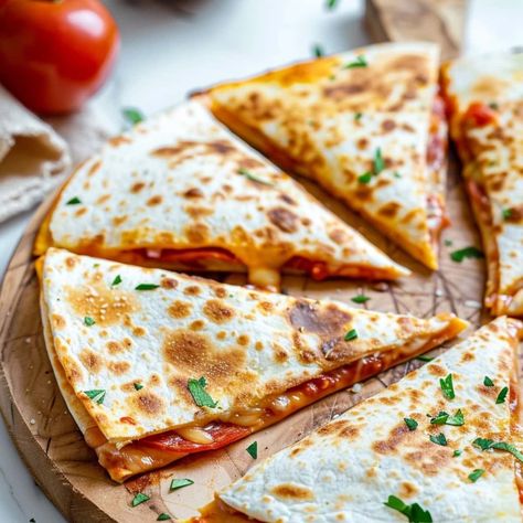 Pizza Quesadilla Recipes, Camp Lunch, Pizza Quesadilla, Pizza Roll Up, Pizza Roll, Leftover Pizza, Music Camp, Classic Pizza, Cheese Quesadilla