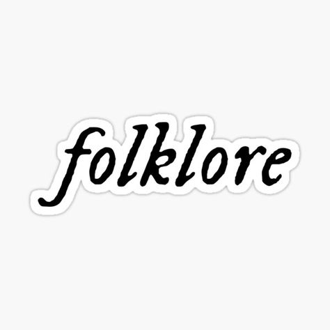 "folklore " Sticker by delaneykressler | Redbubble Taylor Swift Album Stickers, Folklore Stickers Taylor Swift, Folklore Taylor Swift Tattoo, Taylor Swift Tattoo Folklore, Folklore Tattoo Taylor Swift, Taylor Swift Lyrics Stickers, Folklore Stickers, Taylor Swift Logo, Taylor Swift Stickers