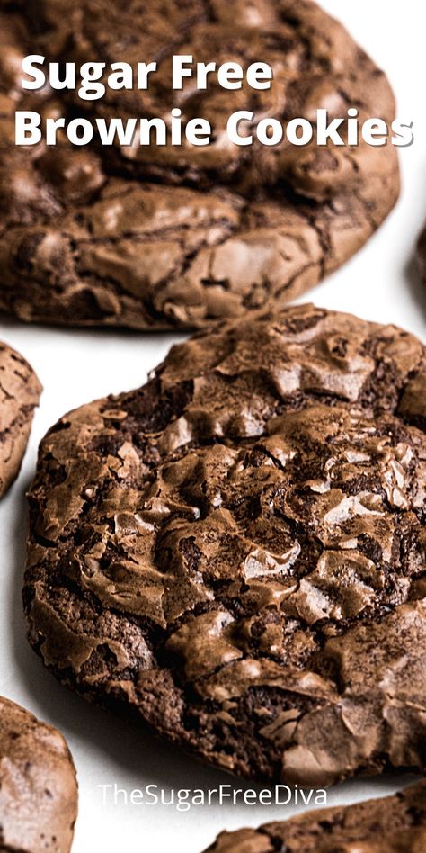 Cookies Healthy Recipes, Sugar Free Brownie, Healthy Recipes Breakfast, Sugar Free Cookie Recipes, Dolce Poche Calorie, Sweets For Diabetics, Sugar Free Desserts Easy, No Sugar Desserts, Sugar Free Brownies