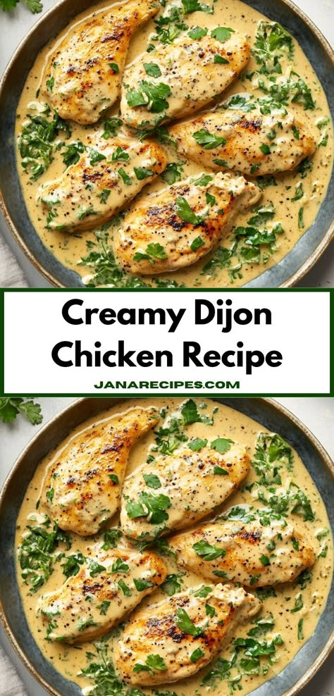 Looking for a recipe that impresses without the fuss? This Creamy Dijon Chicken Recipe offers a creamy, tangy twist on dinner. Quick and easy, it’s a fantastic choice for busy nights or special occasions. Easy Chicken Crockpot Recipes Healthy, Crockpot Recipes Healthy Chicken, Creamy Dijon Chicken, Easy Chicken Crockpot, Juicy Chicken Breast Recipes, Dijon Mustard Chicken, Dijon Chicken Recipes, Dijon Mustard Sauce, Quick Chicken Breast Recipes