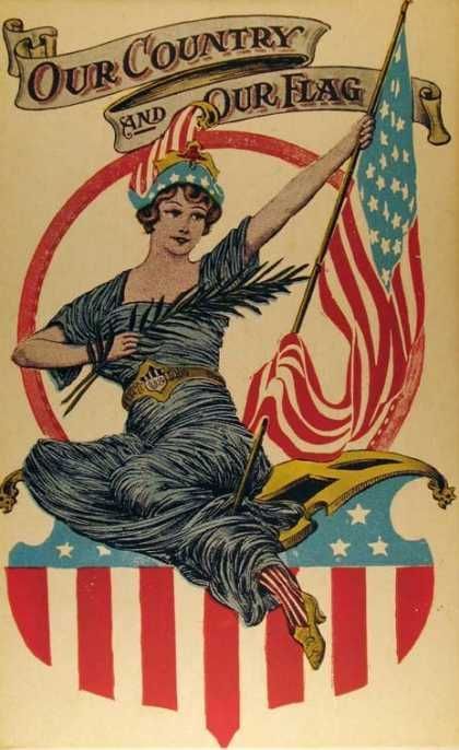 Vintage Postcard  In honor of those who are lost and to those who sacrificed on September 11, 2001. Thank you to those who served and my condolences for those whom you/we lost that day. Patriotic Sayings, Patriotic Images, Independance Day, I Love America, The American Flag, Lady Liberty, Vintage Americana, Patriotic Holidays, Old Postcards