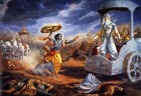 Mahabharata War. The Mahabharata, Hinduism Art, Vedic Art, Hindu Mythology, Shri Krishna, Creative Profile Picture, Shiva Art, Krishna Radha Painting, Krishna Painting