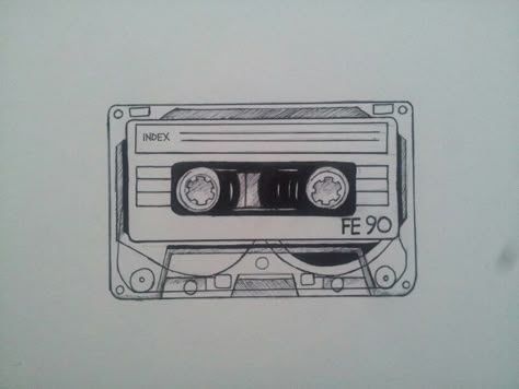 Cassette tape tattoo design Cassette Tape Tattoo, Cassette Tattoo, Tape Tattoo, Cassette Tape Art, Two Point Perspective, Music Tattoo Designs, Tape Art, Point Perspective, Music Tattoo