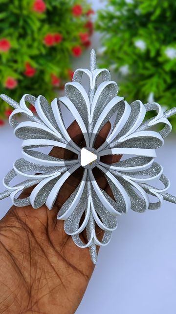 Craft Snowflakes, Foam Snowflakes, Xmas Snowflakes, Foam Ornaments, Snowflake Crafts, Foam Christmas Ornaments, Diy Christmas Snowflakes, Christmas Angel Crafts, Snowflake Craft