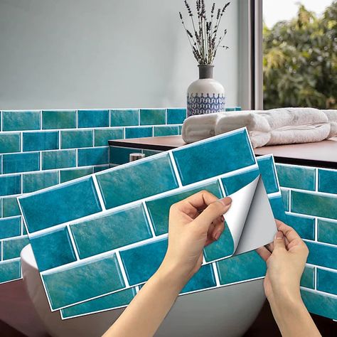 Removable Backsplash, Vinyl Backsplash, Stair Decals, Self Adhesive Wall Tiles, Tile Stickers Kitchen, Stick Tile Backsplash, Retro Tiles, 3d Wall Tiles, Kitchen Stickers