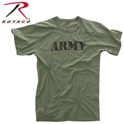 Rothco Vintage ''Army'' T-Shirt Army Navy Store, Survival Clothing, Army T Shirt, Americana Vintage, Camouflage Outfits, Army Shirts, Military Outfit, Vintage Military, E Bay