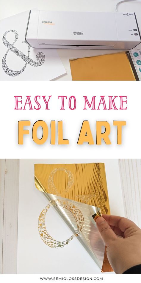 laminator and gold foil with finished gold foil being peeled away from art Diy Foil Invitations, How To Make Foil Prints, Foil Laminating Diy, How To Add Gold Foil To Invitations, Diy Gold Foil Invitation, Gold Foil Printing, Deco Foil Projects, Foil Cardstock Ideas, Foil Cards Ideas