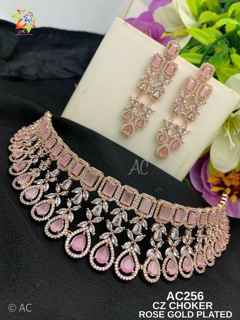 Jwellary For Lehenga, Jewelry For Lehenga Simple, Pink Bridal Jewelry Sets, Jewellery For Pink Lehenga, Reception Jewellery Bridal Jewelry, Pink Lehenga Jewellery Ideas, Lehenga Jewellery Ideas Simple, Jewelry For Lehenga, Engagement Jewellery Indian